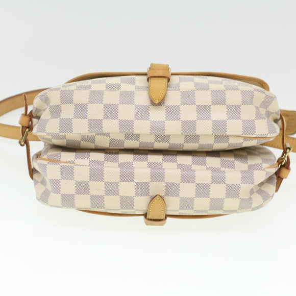 LOUIS VUITTON Damier Azur Saumur 30 Shoulder Bag N48202 LV Auth 37002V