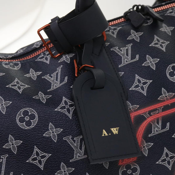 LOUIS VUITTON Monogram Ink Keepall Bandouliere 50 Bag Navy M43684 LV Auth 37879SM
