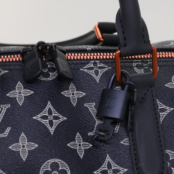 LOUIS VUITTON Monogram Ink Keepall Bandouliere 50 Bag Navy M43684 LV Auth 37879SM