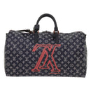 LOUIS VUITTON Monogram Ink Keepall Bandouliere 50 Bag Navy M43684 LV Auth 37879SM-13