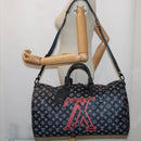 LOUIS VUITTON Monogram Ink Keepall Bandouliere 50 Bag Navy M43684 LV Auth 37879A-26