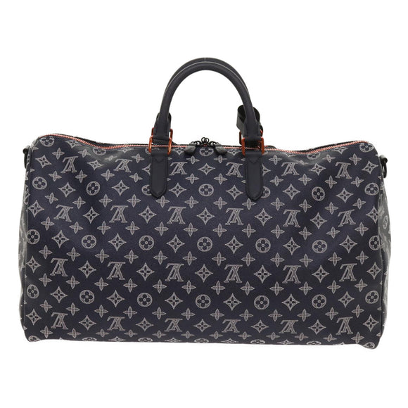LOUIS VUITTON Monogram Ink Keepall Bandouliere 50 Bag Navy M43684 LV Auth 37879SM