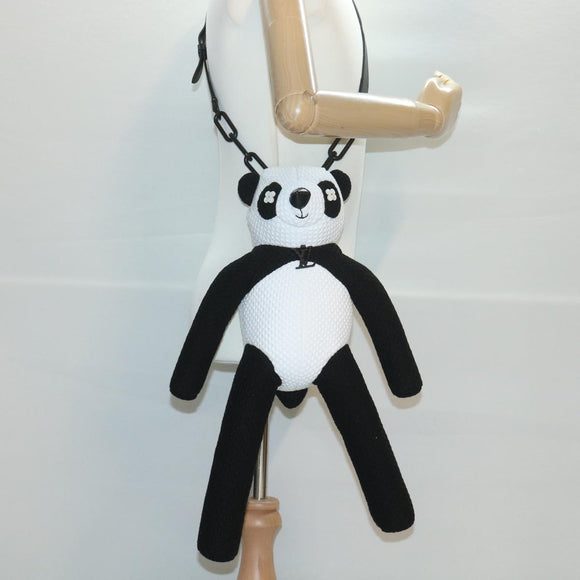 LOUIS VUITTON LV Friend Panda Bear Shoulder Bag cotton Black White M57414 37880SM