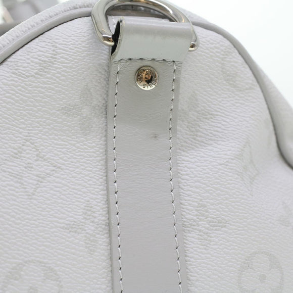 LOUIS VUITTON Monogram Keepall Bandouliere 50 Boston Bag White M44643 LV 37882S