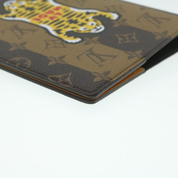 LOUIS VUITTON Stripe NIGO Quverture Carnet Cover Brown Black GI0720 Auth 38082SM