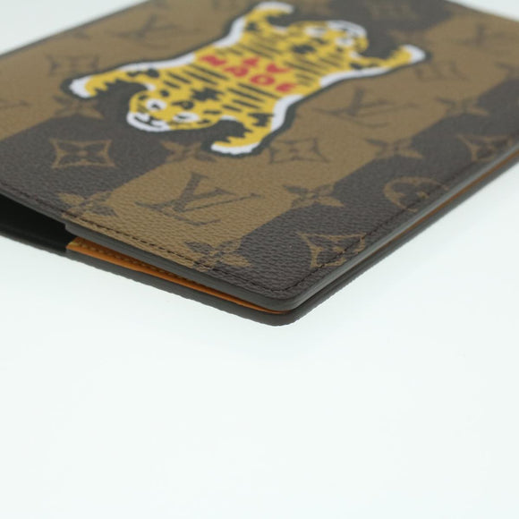 LOUIS VUITTON Stripe NIGO Quverture Carnet Cover Brown Black GI0720 Auth 38082S