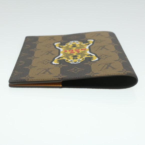 LOUIS VUITTON Stripe NIGO Quverture Carnet Cover Brown Black GI0720 Auth 38082S