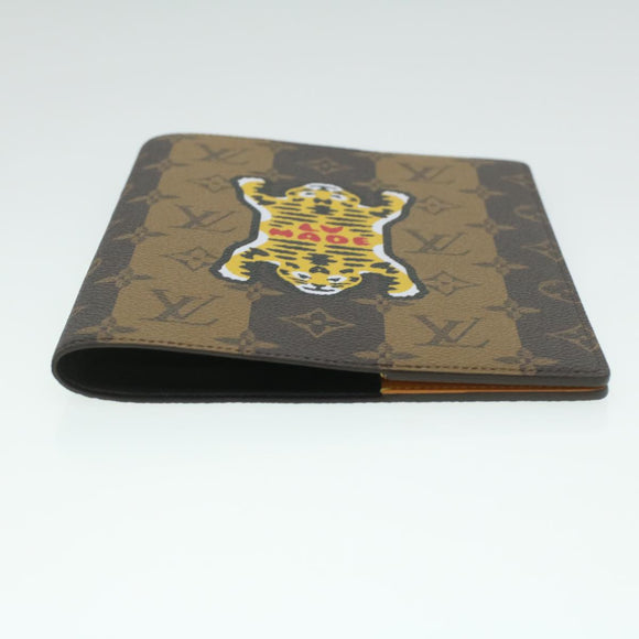 LOUIS VUITTON Stripe NIGO Quverture Carnet Cover Brown Black GI0720 Auth 38082SM