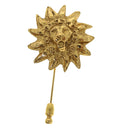 CHANEL Brooch metal Gold CC Auth 38119-3