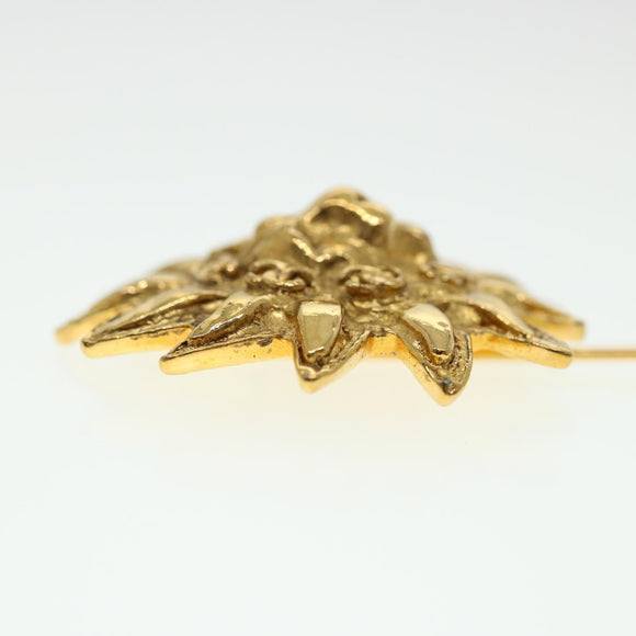 CHANEL Brooch metal Gold CC Auth 38119