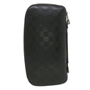 LOUIS VUITTON Damier Infini Atoll Travel Case Black N41380 LV Auth 38142-1