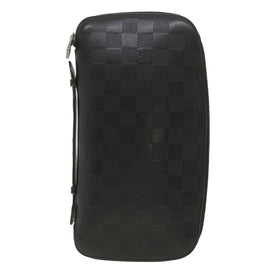 LOUIS VUITTON Damier Infini Atoll Travel Case Black N41380 LV Auth 38142 - 0