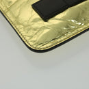 CHANEL Clutch Bag Metallic Leather Gold A82164 CC Auth 38172SAV-15