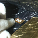 CHANEL Clutch Bag Metallic Leather Gold A82164 CC Auth 38172AV-11