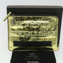CHANEL Clutch Bag Metallic Leather Gold A82164 CC Auth 38172SAV-12