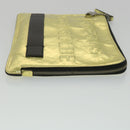 CHANEL Clutch Bag Metallic Leather Gold A82164 CC Auth 38172SAV-3