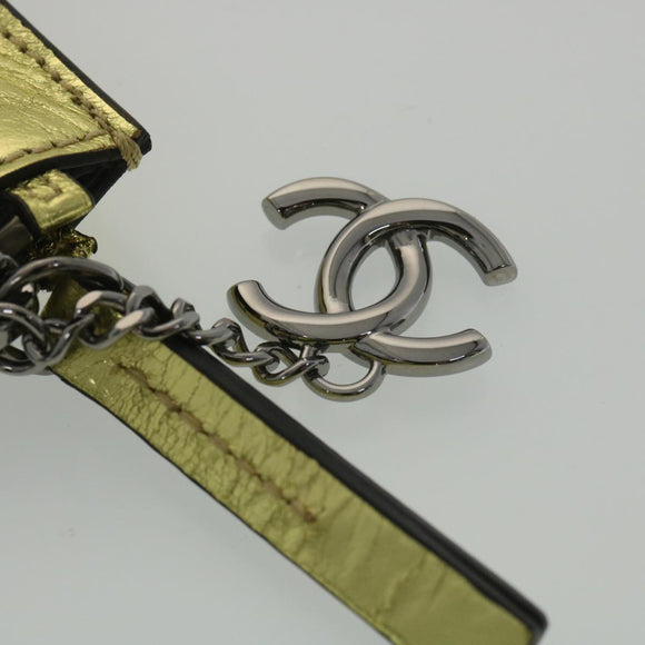 CHANEL Clutch Bag Metallic Leather Gold A82164 CC Auth 38172AV
