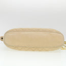 CHANEL Chain Shoulder Bag Lamb Skin Beige CC Auth 38451-6