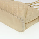 CHANEL Chain Shoulder Bag Lamb Skin Beige CC Auth 38451-14
