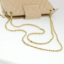 CHANEL Chain Shoulder Bag Lamb Skin Beige CC Auth 38451-8