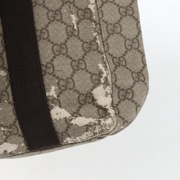 GUCCI GG Supreme Hand Bag PVC Leather Beige 141976 Auth 38817