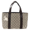 GUCCI GG Supreme Hand Bag PVC Leather Beige 141976 Auth 38817-3
