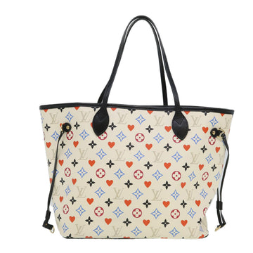 LOUIS VUITTON Monogram Game Neverfull MM Tote Bag White M57462 LV Auth 38983S - 0