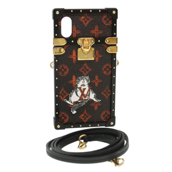 LOUIS VUITTON Transformed Monogram Cat Eye Trunk iPhone Hülle M63891 Auth 39162