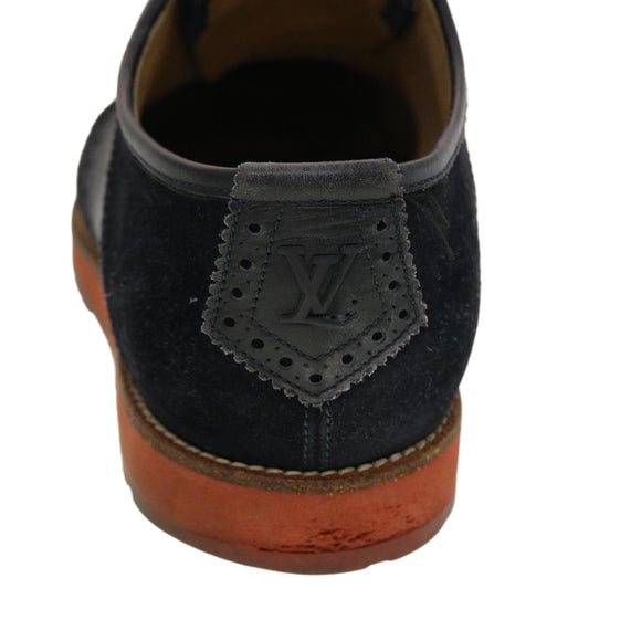 LOUIS VUITTON Shoes Suede Leather 6M Black LV Auth 39347