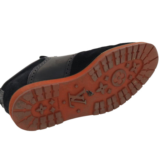 LOUIS VUITTON Schuhe Wildleder 6M Schwarz LV Auth 39347