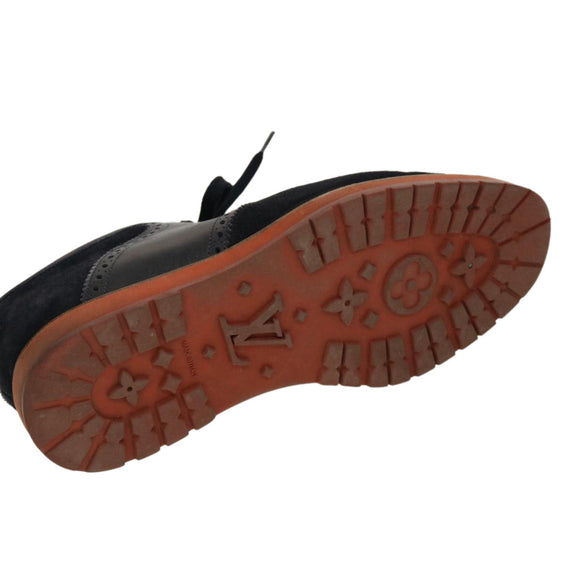 LOUIS VUITTON Schuhe Wildleder 6M Schwarz LV Auth 39347