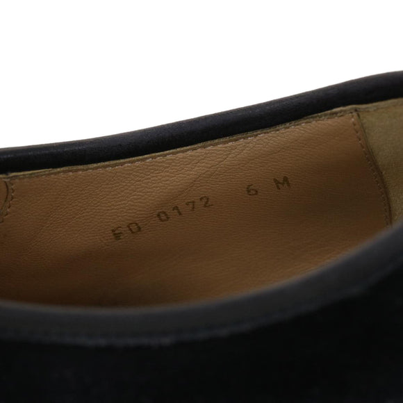 LOUIS VUITTON Shoes Suede Leather 6M Black LV Auth 39347