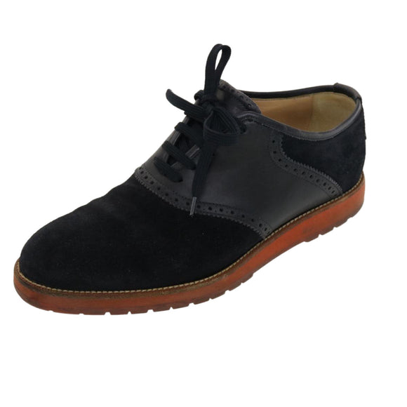 LOUIS VUITTON Shoes Suede Leather 6M Black LV Auth 39347