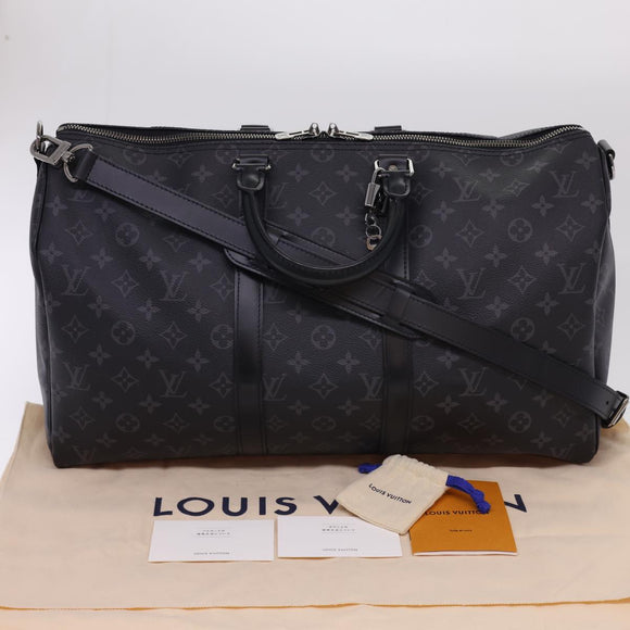 LOUIS VUITTON Eclipse Keepall Bandouliere 45 Boston Bag M43278 LV Auth 40033S