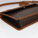 CELINE Macadam Canvas Umhängetasche PVC Leder Braun Auth 40101-14