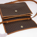 CELINE Macadam Canvas Umhängetasche PVC Leder Braun Auth 40101-10