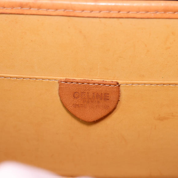 CELINE Macadam Canvas Umhängetasche PVC Leder Braun Auth 40101