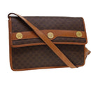 CELINE Macadam Canvas Umhängetasche PVC Leder Braun Auth 40101-1