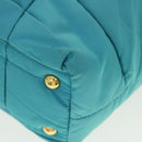 PRADA Quilted Hand Bag Nylon 2way Turquoise Blue Auth 40351-9