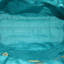 PRADA Gesteppte Handtasche Nylon 2-Wege Türkis Blau Auth 40351-10