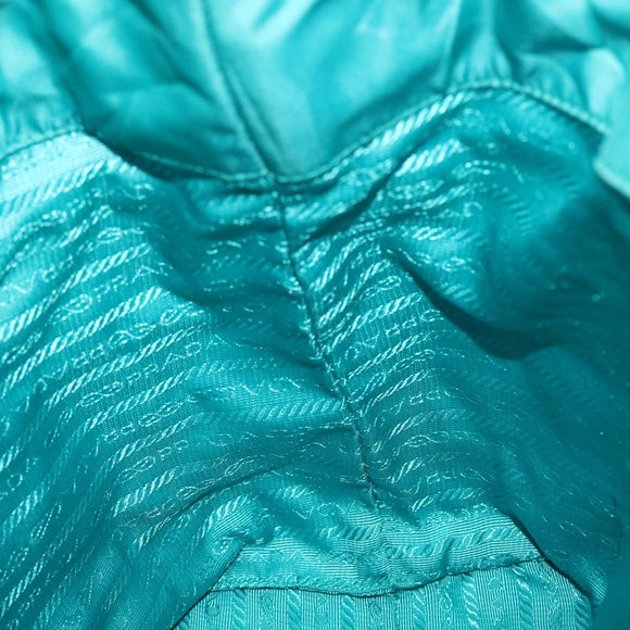 PRADA Gesteppte Handtasche Nylon 2-Wege Türkis Blau Auth 40351