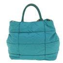PRADA Gesteppte Handtasche Nylon 2-Wege Türkis Blau Auth 40351-2