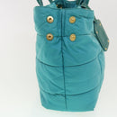 PRADA Quilted Hand Bag Nylon 2way Turquoise Blue Auth 40351-4