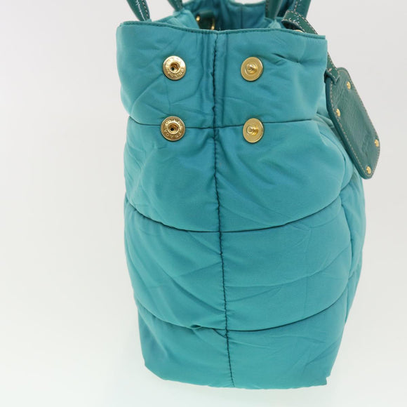PRADA Gesteppte Handtasche Nylon 2-Wege Türkis Blau Auth 40351