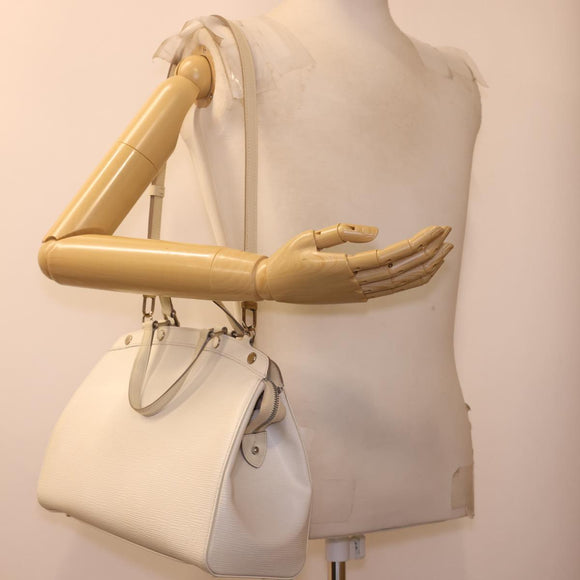 LOUIS VUITTON Epi Blair MM Hand Bag 2way White Yvoire M40330 LV Auth 40363