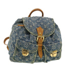 LOUIS VUITTON Monogram Denim Sac A Dos GM Backpack Blue M95056 LV Auth 40432-1