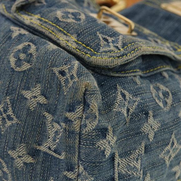 LOUIS VUITTON Monogram Denim Sac A Dos GM Backpack Blue M95056 LV Auth 40432