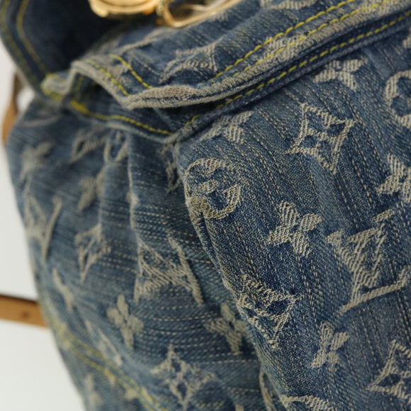 LOUIS VUITTON Monogram Denim Sac A Dos GM Backpack Blue M95056 LV Auth 40432