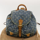 LOUIS VUITTON Monogram Denim Sac A Dos GM Backpack Blue M95056 LV Auth 40432-11