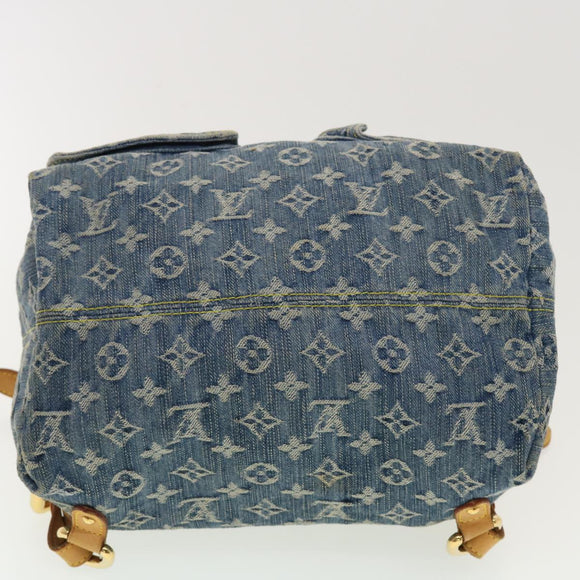 LOUIS VUITTON Monogram Denim Sac A Dos GM Backpack Blue M95056 LV Auth 40432